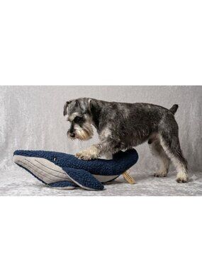 Winston the Blue Whale FleeceDog ToyDurable Double-Stitched Squeaker&Crinkle Toy